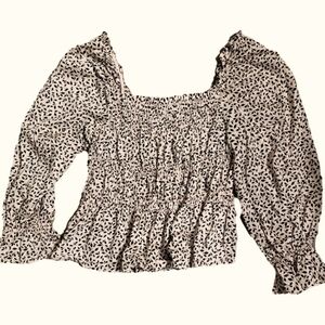 Who What Wear Flowy, Smocked Top